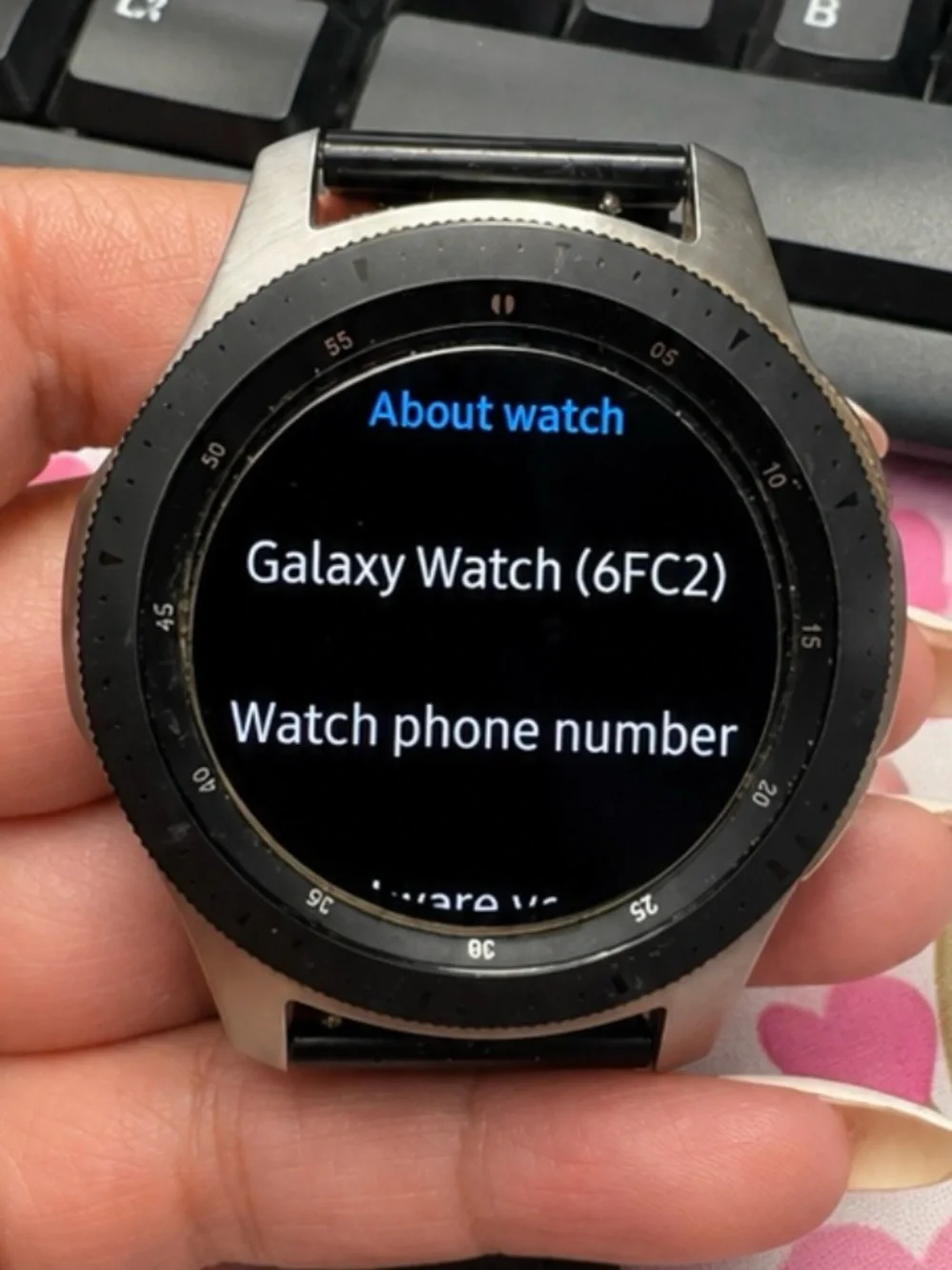 Samsung Galaxy Watch - Silver with Black Bezel and Band. Comes with a charger